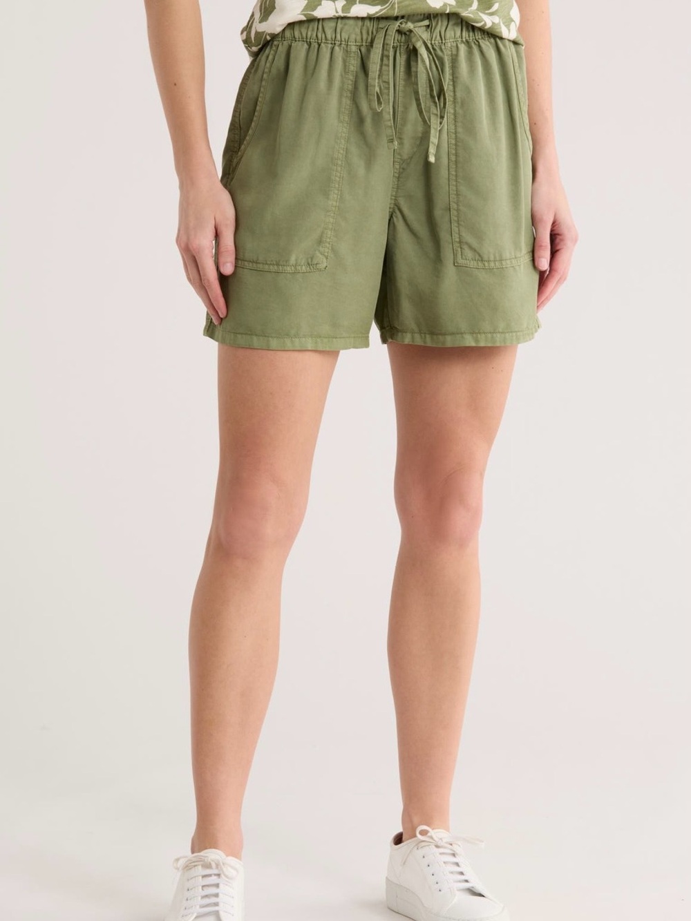 Sanctuary Olive Drawstring Utility Shorts